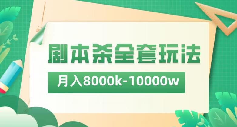 剧本杀项目全套玩法,月入8K到1W