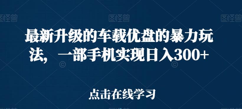 最新升级的车载优盘的暴力玩法,一部手机实现日入300+