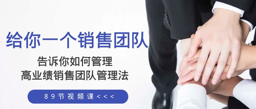 给你 一个销售团队,告诉你如何管理,高业绩销售团队管理法(89节课)