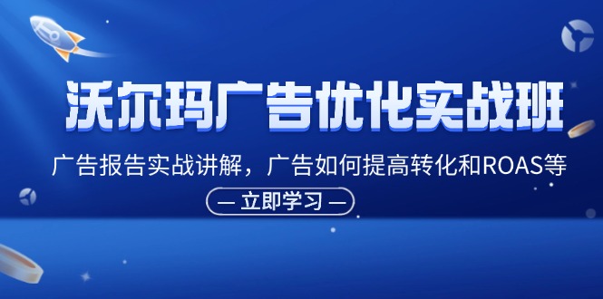 (11847期)沃尔玛广告优化实战班,广告报告实战讲解,广告如何提高转化和ROAS等