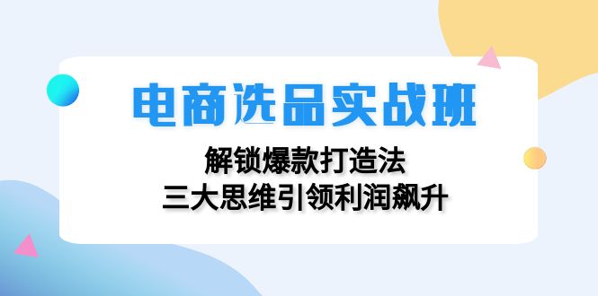 (12398期)电商选品实战班:解锁爆款打造法,三大思维引领利润飙升