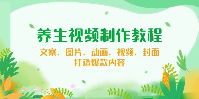 (14163期)养生视频制作教程,文案、图片、动画、视频、封面,打造爆款内容