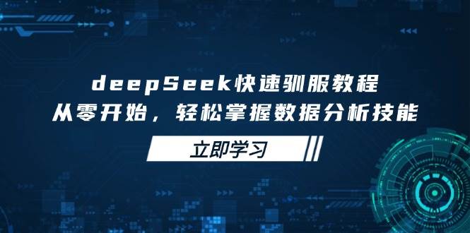 (14536期)deepSeek快速驯服教程,从零开始,轻松掌握数据分析技能