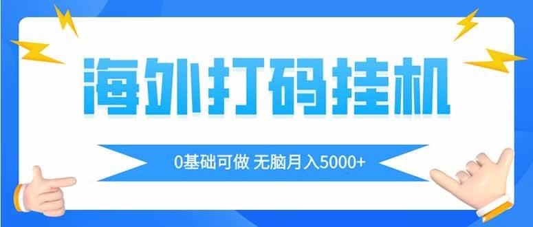 (14449期)海外打码平挂机项目,全自动撸美金,无脑月入5000+