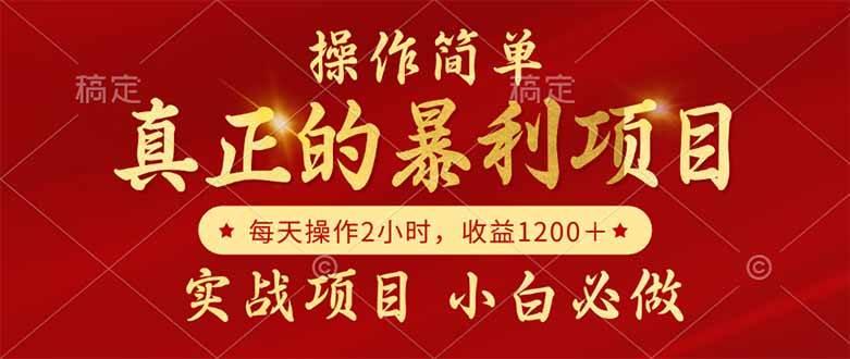 (14978期)真正的暴利项目,操作简单,每天收益1200+,自己做老板